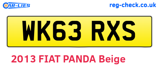 WK63RXS are the vehicle registration plates.