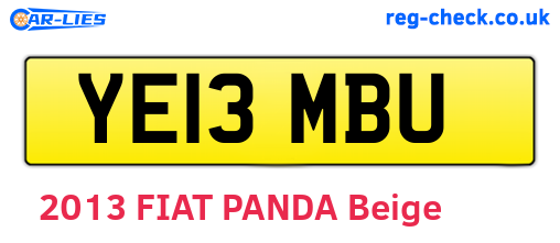 YE13MBU are the vehicle registration plates.