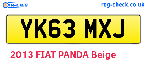 YK63MXJ are the vehicle registration plates.