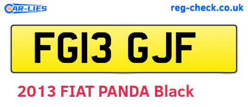 FG13GJF are the vehicle registration plates.