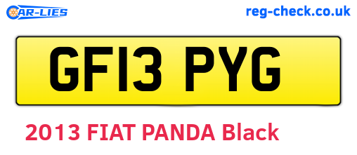 GF13PYG are the vehicle registration plates.