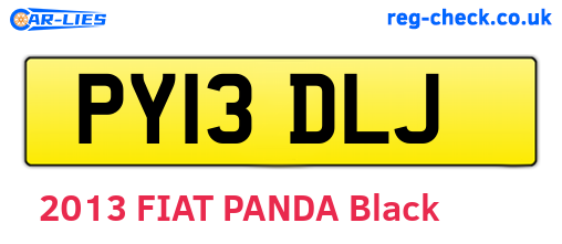 PY13DLJ are the vehicle registration plates.