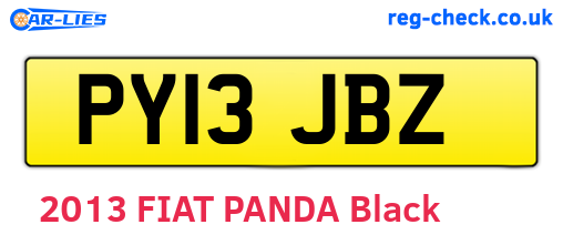 PY13JBZ are the vehicle registration plates.