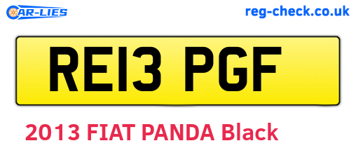 RE13PGF are the vehicle registration plates.