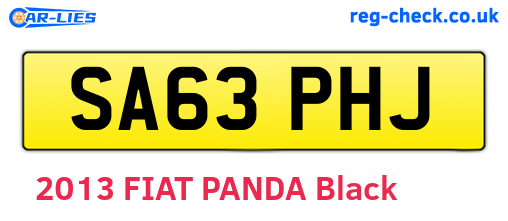SA63PHJ are the vehicle registration plates.