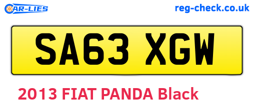 SA63XGW are the vehicle registration plates.