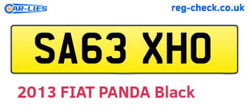 SA63XHO are the vehicle registration plates.