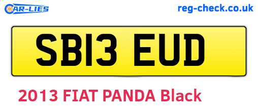 SB13EUD are the vehicle registration plates.