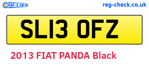 SL13OFZ are the vehicle registration plates.