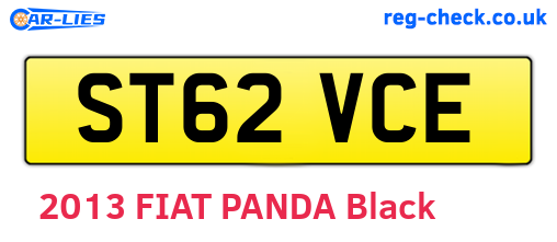 ST62VCE are the vehicle registration plates.