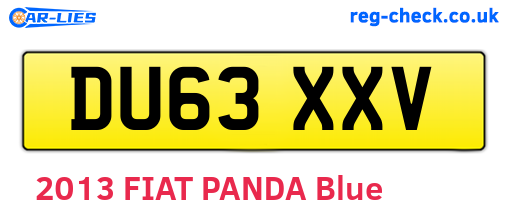 DU63XXV are the vehicle registration plates.