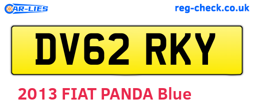DV62RKY are the vehicle registration plates.