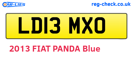 LD13MXO are the vehicle registration plates.