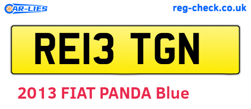 RE13TGN are the vehicle registration plates.