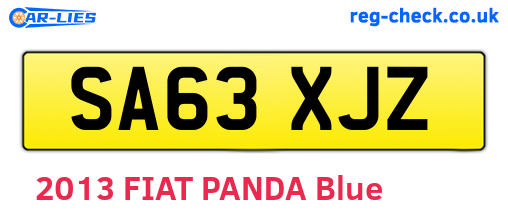 SA63XJZ are the vehicle registration plates.