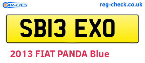 SB13EXO are the vehicle registration plates.