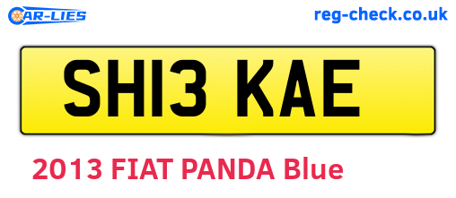 SH13KAE are the vehicle registration plates.