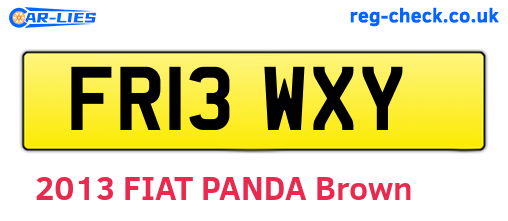 FR13WXY are the vehicle registration plates.