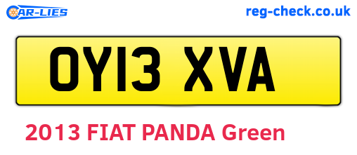 OY13XVA are the vehicle registration plates.