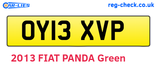 OY13XVP are the vehicle registration plates.
