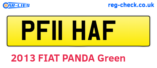PF11HAF are the vehicle registration plates.