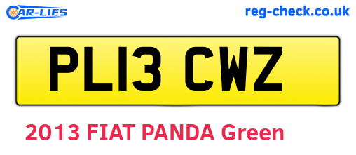 PL13CWZ are the vehicle registration plates.