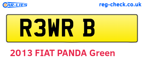 R3WRB are the vehicle registration plates.