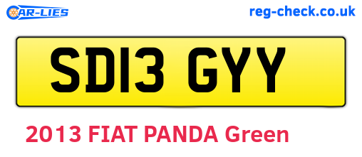 SD13GYY are the vehicle registration plates.