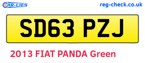 SD63PZJ are the vehicle registration plates.
