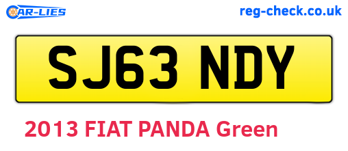 SJ63NDY are the vehicle registration plates.