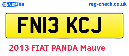 FN13KCJ are the vehicle registration plates.