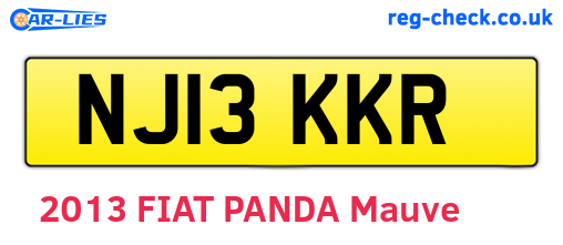 NJ13KKR are the vehicle registration plates.