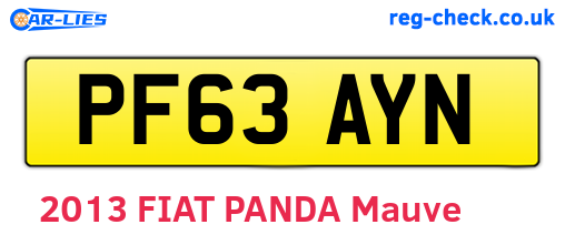 PF63AYN are the vehicle registration plates.