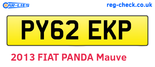 PY62EKP are the vehicle registration plates.