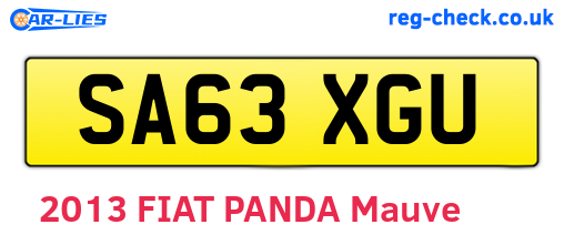 SA63XGU are the vehicle registration plates.