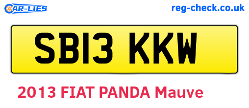 SB13KKW are the vehicle registration plates.