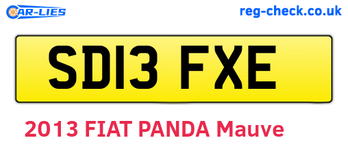 SD13FXE are the vehicle registration plates.