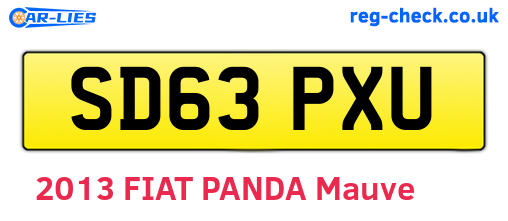 SD63PXU are the vehicle registration plates.