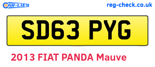 SD63PYG are the vehicle registration plates.