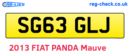 SG63GLJ are the vehicle registration plates.