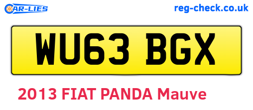 WU63BGX are the vehicle registration plates.
