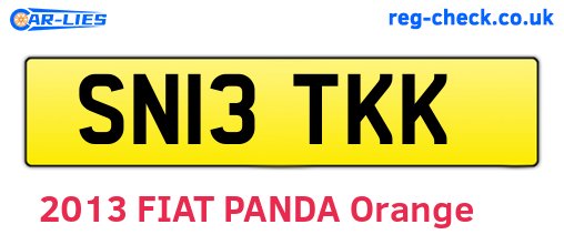 SN13TKK are the vehicle registration plates.