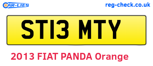 ST13MTY are the vehicle registration plates.