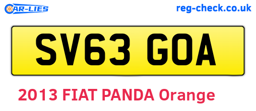 SV63GOA are the vehicle registration plates.