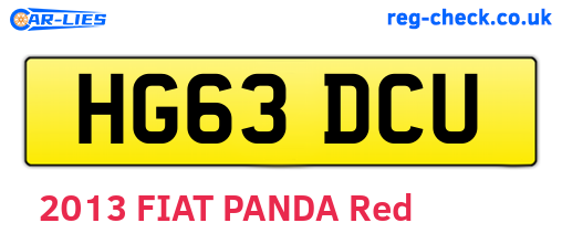 HG63DCU are the vehicle registration plates.