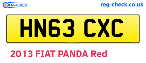 HN63CXC are the vehicle registration plates.