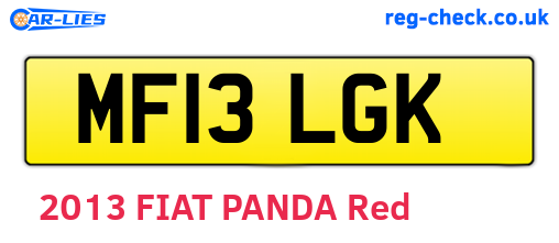 MF13LGK are the vehicle registration plates.