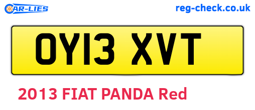 OY13XVT are the vehicle registration plates.