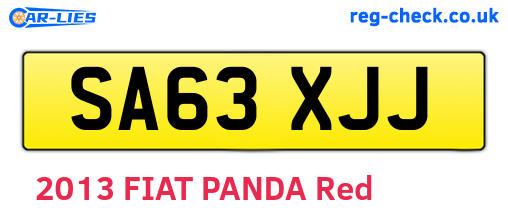 SA63XJJ are the vehicle registration plates.
