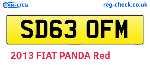 SD63OFM are the vehicle registration plates.